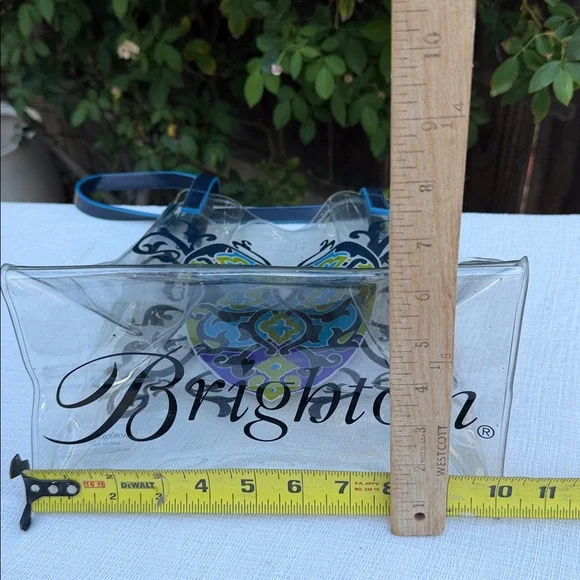 BRIGHTON SUMMER HEART Clear Plastic Navy Leather Straps Tote Purse.💙 - Picture 14 of 17